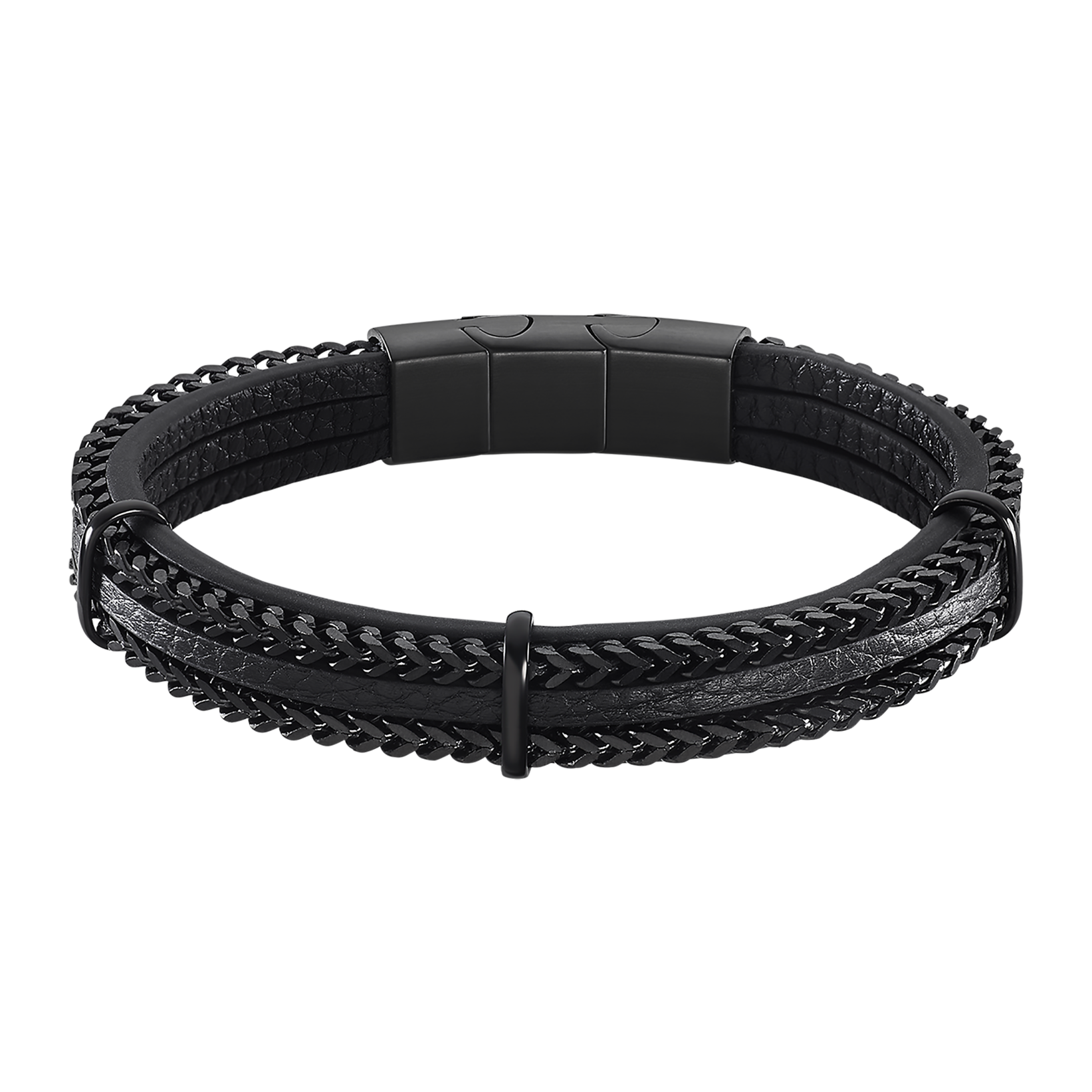 bracciale pelle e acciaio