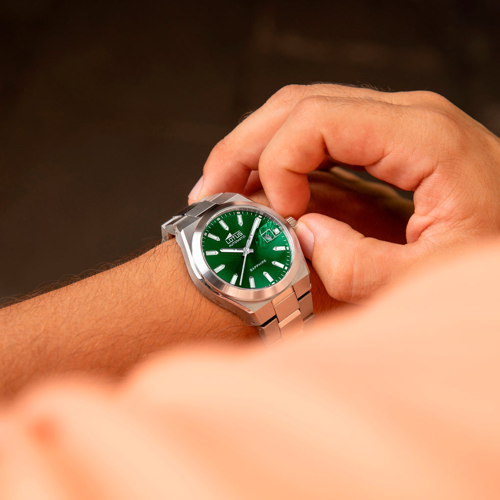 OROLOGIO LOTUS AUTOMATIC 18996/3 VERDE CINGHIA ACCIAIO INOSSIDABILE 316L, UOMO