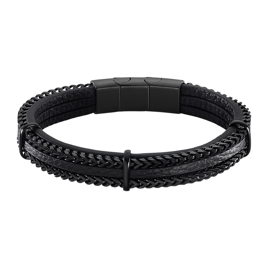 bracciale pelle e acciaio
