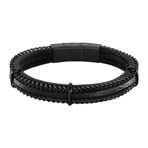 bracciale pelle e acciaio