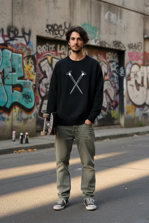 Felpa Tacks Nera - Skater Autentico
