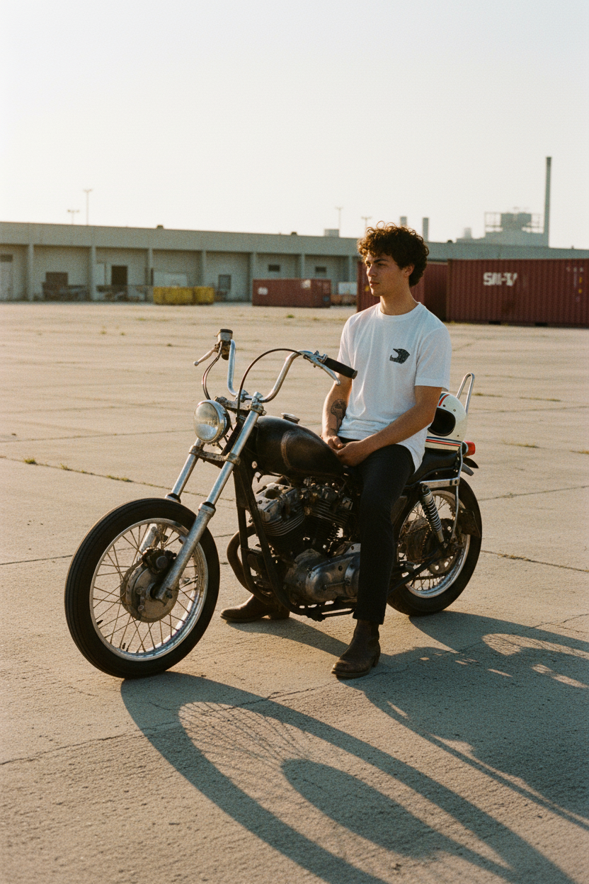 Helmet Tee - 90s Moto No Signs