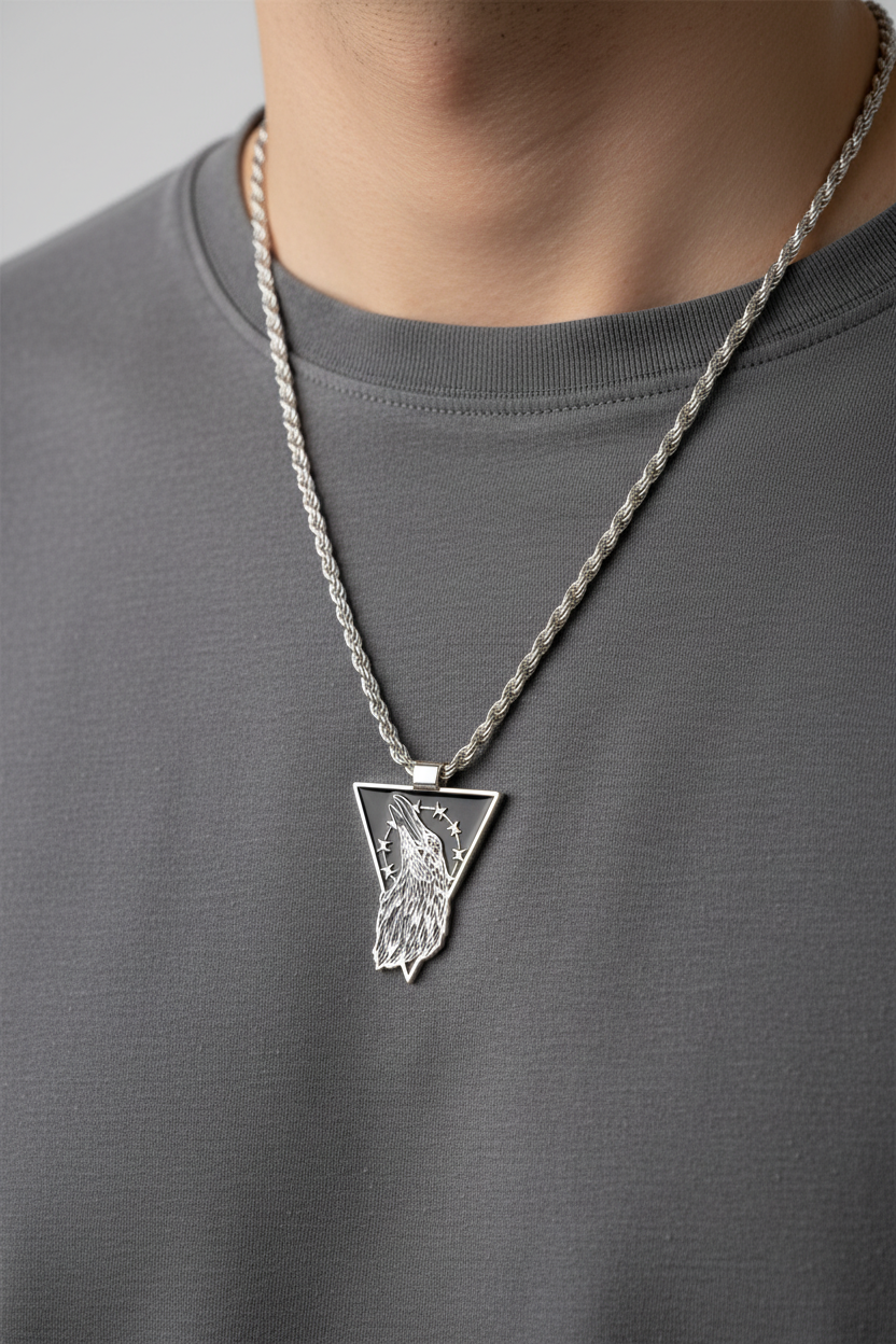 Medaglia Jesus Crow 925° indossata