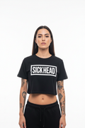SICK HEAD Crop T-shirt modeled