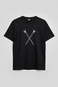 T-shirt nera SICK HEAD con etichetta brand - foto catalogo professionale