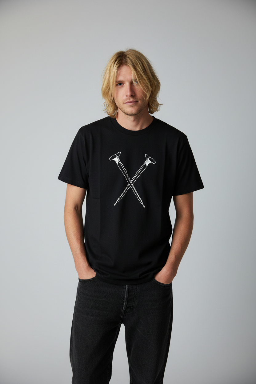 T-shirt SICK HEAD indossata - stile grunge anni 90